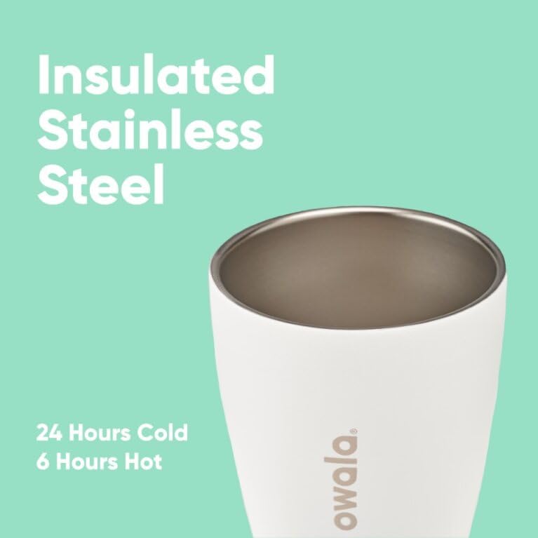 Owala SmoothSip Insulated Stainless Steel Coffee Tumbler, Reusable Iced Coffee Cup, Hot Coffee Travel Mug, Perfect for Cappuccino, BPA Free, 10 oz, Gray (Cloudscape) - color: Cloudscape, size: 10 Ounces