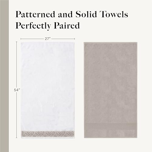 Modern Threads 600 GSM 6-Piece Towel Set with Filgree Jacquard Border Taupe - color: Brown, style: Jacquard Border