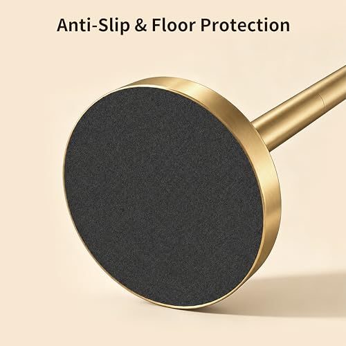 YUMORE Toilet Paper Holder Stand, 4.4lbs Heavy Duty Stainless Steel Free Standing Bathroom Tissue Roll Holder, Brushed Gold - color: Gold