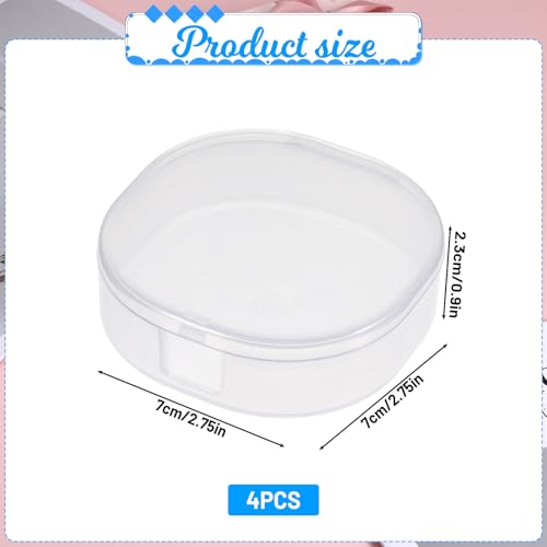 QfwdfcTrenz 4Pcs Plastic Cotton Square Holder Cosmetic Cotton Pads Holder Travel Portable Travel and Sealed for Makeup Remover Cottons Ball, White