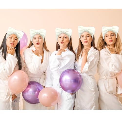 Semato 8 Pcs Creamy White Spa Headband Bachelorette Party Favor Set Skincare Headbands for Women Gifts and Party Supplies (creamy white) - color: creamy white