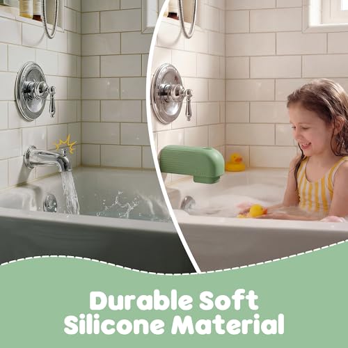 Roslim Silicone Baby Bathtub Faucet Cover, Bath Faucet Cover for Kids Bathtub Safety, Spout Cover for Baby, Toddler，Upgraded Bath Tub Spout Protector Cover, Universal Fit, Olive Green - color: Olive Green