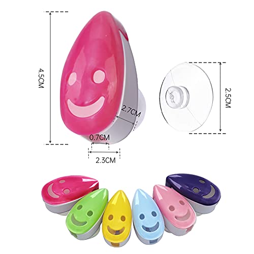 Toothbrush Holder Cover, 6pcs Toothbrush Head Cover Case Cap Suction Cup Portable Toothbrush Protector 6 Colors for Family, Kids, Travel