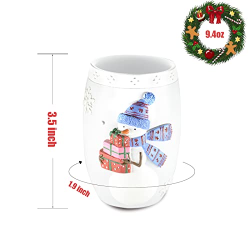 Christmas Bathroom Accessories Snowman Bath Set with Soap Dispenser,Toothbrush Holder, Bath Tumbler and Snow Soap Tray White - style: Snowman Design
