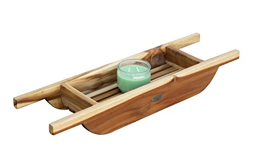 EcoDecors, 29 inch, Bath Tray for Tub, Bath Tub Tray Wood, Bathtub Table, Caddy for Bathtub in Natural Teak - style: 29" Caddy