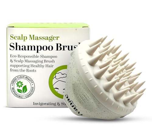 Vanae Shampoo Brush - Scalp Massager Hair Growth, Ergonomic Scalp Scrubber, Silica and ABS Brush for All Hair Types, Promotes Blood Circulation, Reduces Dandruff, Eco Responsible, Antimicrobial
