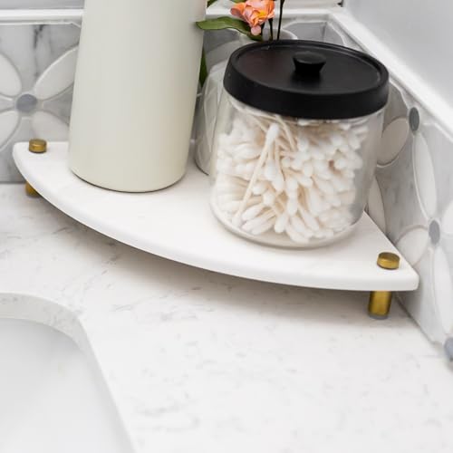 Fast Drying Stone Sink Caddy Made of Diatomaceous Earth | Water Absorbing Stone Tray for Bathroom | Instant Dry Sponge Holder for Kitchen Sink New Longer Size (Marble print on Corner tray) - color: Marble print on Corner tray