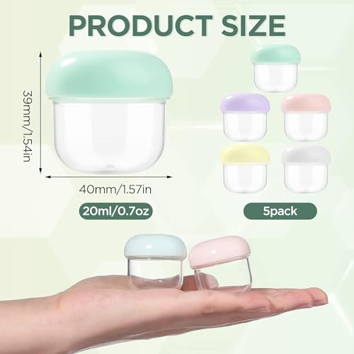 10 Pieces 20ml Travel Jars for Creams Leak Proof Mini Travel Containers with Lids Small Jar for Lip Balm Toiletries Cosmetic Makeup Bottles with Labels Plastic - color: 20ml
