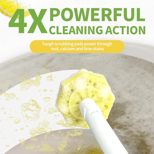 60 Count Toilet Wand Refills for Clorox and Most Named Wand, Lemon Scent | Disposable Toilet Brush Heads, Toilet Bowl Cleaner, Pre-Loaded Cleaning Formula, Lemon Scent, Bathroom Cleaning Supplies - size: 1 Count (Pack of 60)