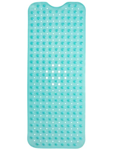 ENKOSI Bath Mat - Large Non Slip Bathtub & Shower Mat - Extra Long 40 x 16 Inch Bathroom Mats for Tub Nonslip Anti Slip Bathmats (40x16 Clear Green 1-Pack) - color: Clear Green