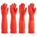 ThxToms Dishwashing Gloves, 2 Pairs Fleece Lined Rubber Dish Gloves for Washing Dishes, Waterproof Reusable Kitchen Cleaning, Long Cuff Anti Slip,Large - size: Large (Pack of 4)