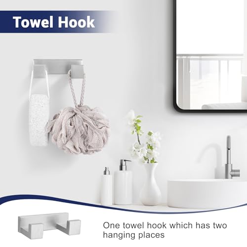 Brushed Nickel Bathroom Hardware Set, 4-Piece Bath Towel Bar Set SUS304 Stainless Steel Towel Rack Set for Bathroom, 23.6 inches Bathroom Towel Holder Set Wall Mounted - color: Brushed Nickel, size: Set A