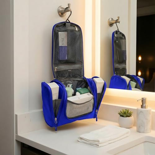 Bago Travel Toiletry Bag for Women and Men - Large Waterproof Hanging Large Toiletry Bag for Bathroom and Travel Bag for Toiletries Organizer - Makeup Bag (DeepBlue) - color: DeepBlue, size: Large