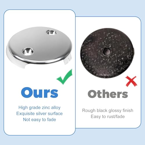 Overflow Faceplate Tub Drain Trim Kit (Silver 2) - color: Silver 2