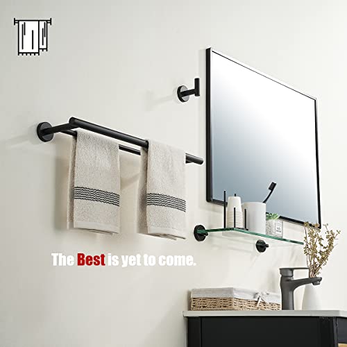 JQK Black Double Towel Bar, 20.5 Inch 304 Stainless Steel Thicken 0.8mm Towel Rack Bathroom, Towel Holder Matte Black Wall Mount, Useable Length 18 Inch 2 Pack, TB100L18-PB-P2 - color: Matte Black, size: 20.5 Inch (2 Pack)
