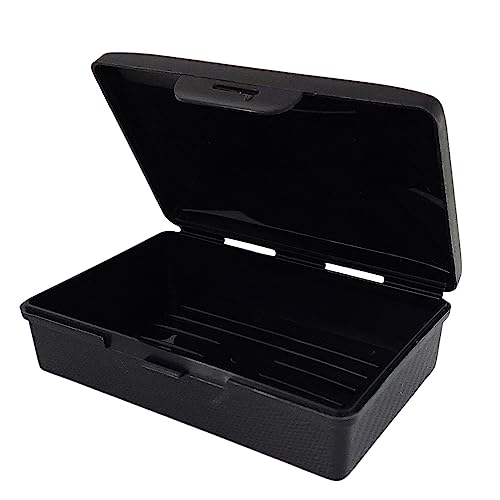 American Comb: Soap Box -Black - 1 Ct - Made in The USA - Soapbox with Hinged Lid and Secure Latch - color: Black