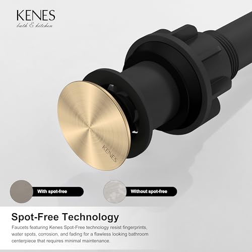 KENES Champagne Bronze Bathroom Sink Drain Without Overflow, Pop Up Bathroom Sink Drain Assembly Anti Clog Vessel Pop Up Sink Drain Stopper Lavatory Bathroom Vanity Sink Drain - color: Champagne Bronze, size: Big Pop up Cap (Without Overflow)