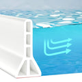 (Upgraded)3” High Shower Threshold Water Dam 122 Inch Collapsible Shower Barrier Water Stopper Shower Water Guard Dry and Wet Separation for Bathroom Kitchen and More(10ft) - color: White-3" High, style: 122 Inch