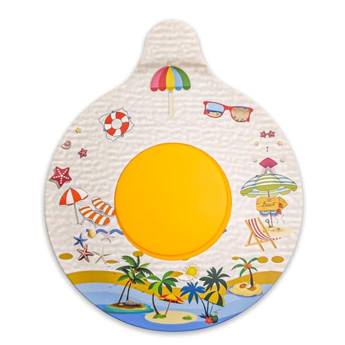 Silicone Bathtub Drain Stopper with Beach Scenery Print - Universal Tub Plug Cover, Beautiful Coral Reef Design - Ideal Gift for Kids, Tots, Babies (White) - color: White