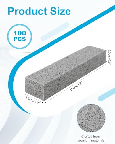100 Pcs Pumice Stick for Toilet Cleaning, Pumice Stone for Cleaning Stove Grates, Oven, Bathroom, Grill, Kitchen, Sinks,Toilet Hard Water Stain Remover - style: 100 Pcs