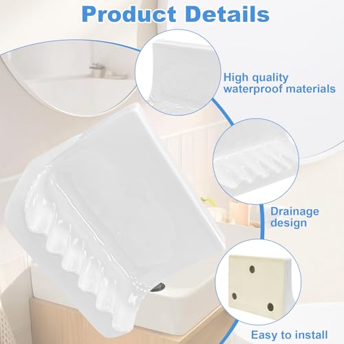 White Retro Ceramic Bathroom Soap Holder, Mid Century Ceramic Soap Stand, Soap Holder Shower Tray for Home Bathtubs, Bathroom Sinks, and Shower Stalls