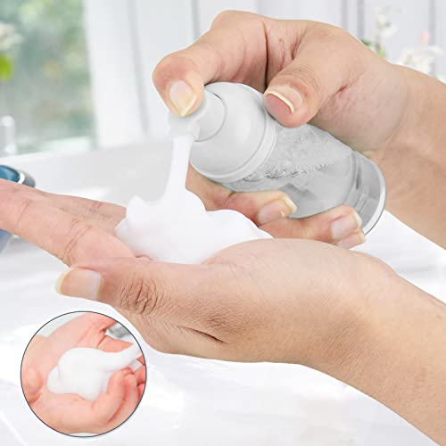 Travel Foam Pump Bottle - 2oz Small Size Foaming Hand Soap Dispenser - Mini Portable Mousse Lash Shampoo Kit Container for Hair - Empty Leak Proof Plastic Clear Foamer for Liquid Toiletry 3Pack - color: Clear