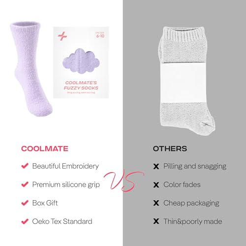 CoolMate Cozy Soft Cloud Socks, Fuzzy Socks for Women - color: A.01 - Bloom Purple