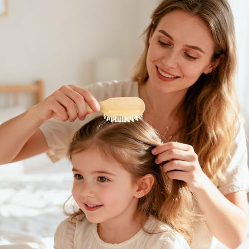 3-Pack Bamboo Hair Brush Set - Eco-Friendly Detangling Combs, Natural Bamboo Hair Comb for All Hair Types, Sustainable Hair Care Gift Set