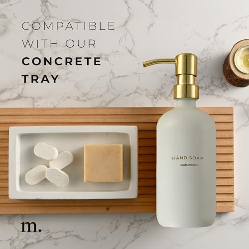 MaisoNovo Soap Dispenser 1-Piece Set | 16.9oz White Bottles with Gold Stainless Steel Pump Core - color: White/Gold