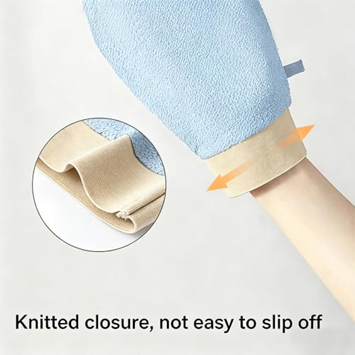 Exfoliating Bath Towel Set for Women Strong Cleaning Back Scrubber - color: Light Pink, Light Blue