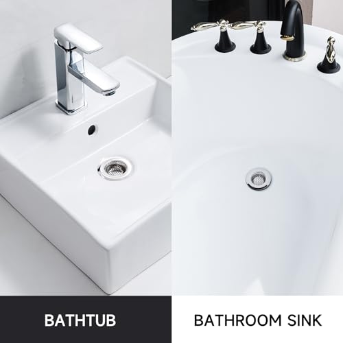 CORNERJOY 2PCS Bathtub Drain Strainer Cover - 2.84 inch Stainless Steel Shower Drain Hair Catcher