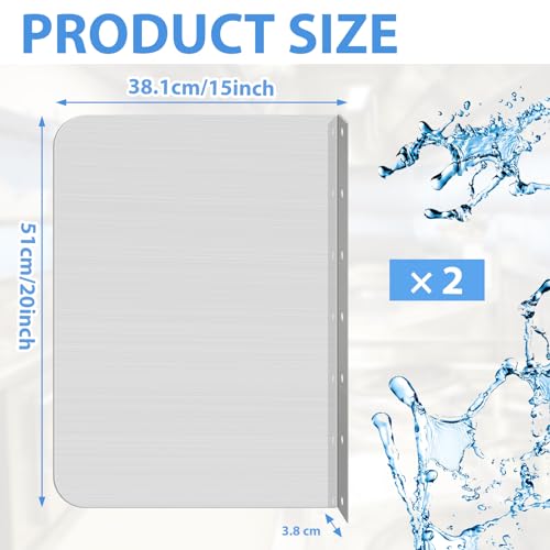 Therwen 2 Pcs Stainless Steel Side Splash Guard for Sink 15 x 20 Inch Wall Mount Guard with Screws Commercial Restaurant Hand Sink and Compartment Prep Sink Kitchen Sink Splash Protector Supply - size: 15 x 20 Inch