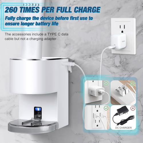 Monstake Automatic Toothpaste Dispenser Wall Mounted - Smart Electric Toothpaste Squeezer with 6 Adjustable Levels, Replaceable Nozzle, Rechargeable Toothpaste Holder for Bathroom, Kids and Adults