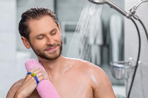 Back Scrubber for Shower - Beautiful Bod Patented 13-Inch Exfoliating Loofah with Built-in Handle, Easily Reaches Entire Back, Full Body Shower Scrubber for Back Washing, Exfoliation & Skin Smoothing - color: Bright Pink