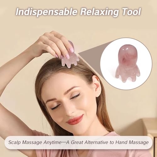 NIIIYTYB 2Pcs Head Massage Tools - Scalp Massager & Scraper for Deep Relaxation - Acupressure Massager - Pink - color: Pink