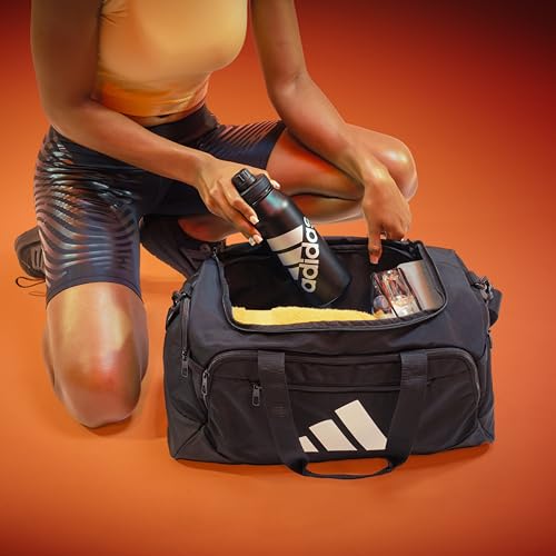 adidas Defender 5 Duffel Bag for Sports, Gym and Travel, Black/Gold Metallic, OSFA - color: Black/Gold Metallic, style: Small (42l)