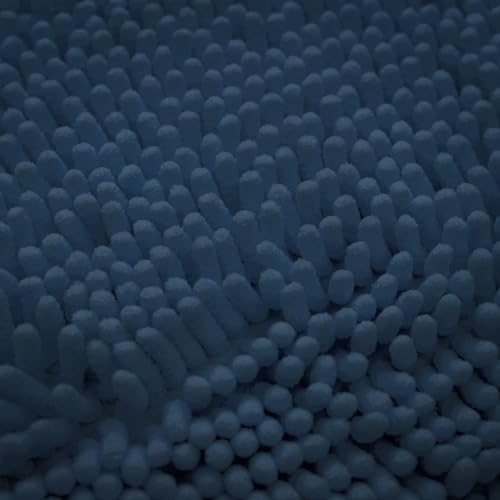 Non-Slip Bath Rug,Extra Soft Microfiber Bedroom Shag Carpet with Anti-Slip Backing,Water/Dust Absorbent Fast Dry Shower Mat,Sound Insulated Stairs Pad,Machine Washable (NavyBlue,24 x 24 Inches) - color: Navyblue, size: 2' x 2' (Rectangular)