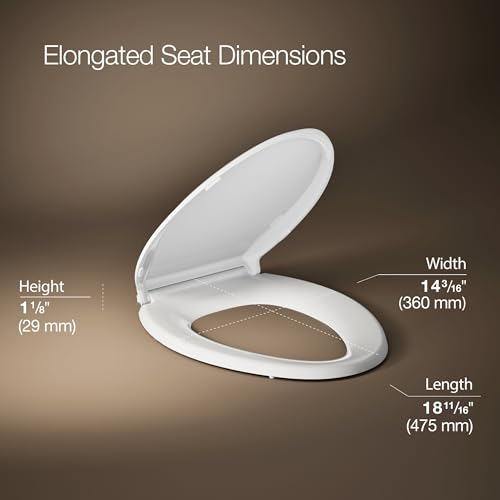 KOHLER CACHET® Nightlight Soft Close Toilet Seat Elongated, ReadyLatch®, Grip-Tight Hardware, White - color: White, size: Elongated