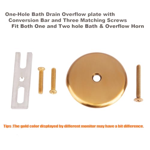 Artiwell Push & Lock Tub Trim Set with Single-Hole Overflow Faceplate, Bathtub Conversion Kit Assembly with Conversion Bar, Universal Fine/Coarse Thread, No Putty Installation (Brushed Gold) - color: Brushed Gold