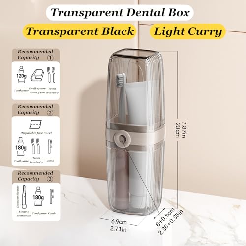 Toothbrush Travel Case, Portable Travel Toothbrush Holder, Multifunctional Dustproof Toothbrush Cover, Suitable for Trip Home Camping Dust-Proof and Sanitary