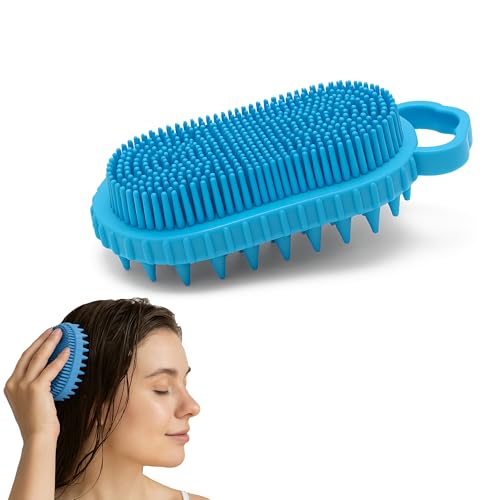 Multi-Function Silicone Scalp Scrubber and Shampoo Brush Soft Scalp Massager for Exfoliation, Dandruff Removal, Relaxation, Supports Circulation & Growth, Scalp Brush Comfy for Wet & Dry Use in Shower