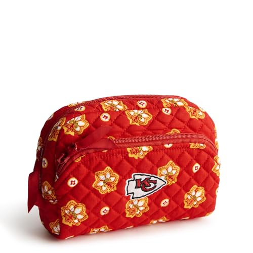 Vera Bradley Women's Cotton Nfl Medium Cosmetic Makeup Organizer Bag (Multiple Teams Available) - color: Red/Yellow Bandana with Kansas City Chiefs, size: One Size