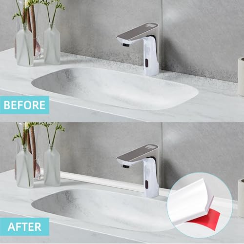 Shower Threshold Water Dam,Walk in Shower Water Guard, Shower Dam Water Barrier Bathroom Sink Splash for Dry And Wet Separation Caulk Seal Strip Edge Trim (98Inch, White) - color: White, style: 98Inch