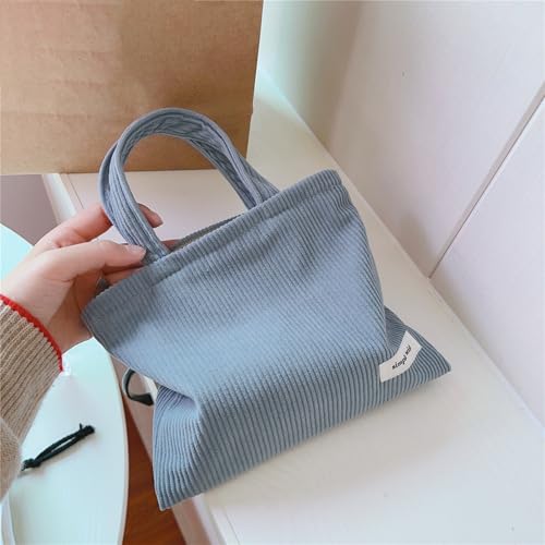 Wudygirl Makeup Bag Travel Cosmetic Bag for Women Small Makeup Pouch with Handle Zipper Cosmetic Pouch Handbag Aesthetic 8.3" x 6.7"(Light Blue) - color: Light Blue