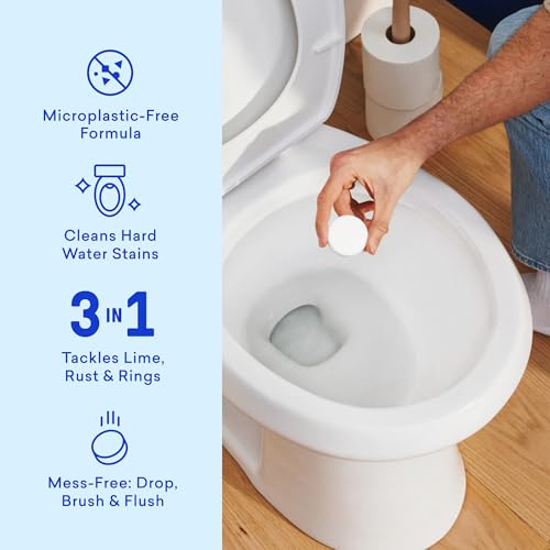 BLUELAND Toilet Bowl Cleaner Tablets, 14 Count (Pack of 1), Lemon Cedar, Plastic-Free, No Harsh Chemicals, Plant-Based, Septic-Safe, Removes Lime, Rust, Hard Water and Toilet Ring Stains - size: 14 Count (Pack of 1)