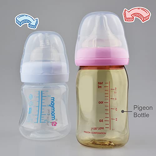 Maymom Dome Caps for Lansinoh Spectra Pigeon Wide-Mouth Collar Ring Compatible with Lansinoh Bottle Top Bottle Lid, 6pcs - color: Dome Cap