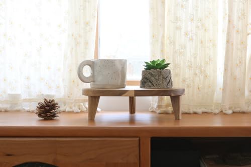 Acacia Wood Corner Pedestal Stand Triangle Decorative Farmhouse Wood Riser for Display Wooden Stand Soap Tray Candle Plant Holder Kitchen Bathroom Coffee Bar Counter Organizer