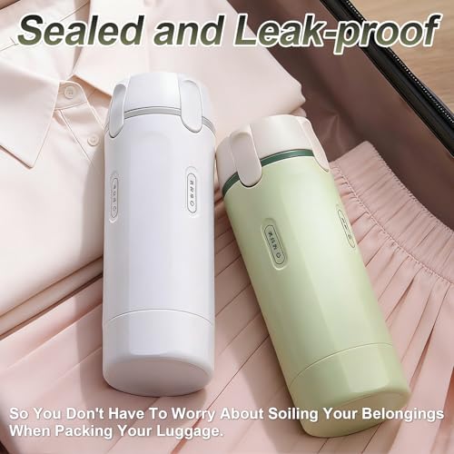 4 in 1 Travel Pump Dispenser Bottle, 30ML 4 Pack Leak-Proof Pump Containers with Measurement Scale & Label Stickers, Portable Bottles for Toiletries, Shower & Travel Use (Green)