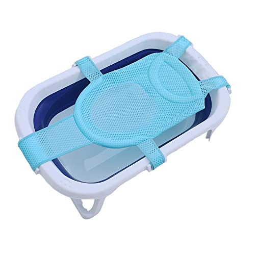 Baby Bath Seat Support Net Newborn Bath Cushion Pad Anti-Slip Infant Bathtub Sling Shower Mesh Mat Soft Bath Net Bath Pillow Adjustable Shower Pad for 0-18 Months Light Blue - color: light blue