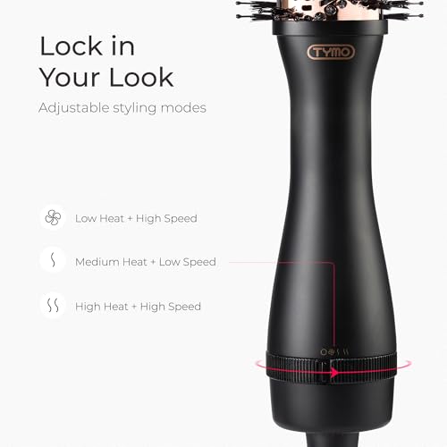 TYMO Hair Dryer Brush Blow Dryer Brush in One, 4 in 1 Ionic Hairdryer and Styler Volumizer with Oval Titanium Barrel, Hot Air Straightener for Smooth Frizz-Free Blowout, Gold, 2 Inch - color: Gold, size: 2 inches